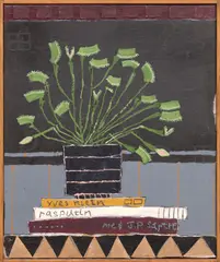 Untitled by Jordy Kerwick, 2018, oil, acrylic and canvas collage on canvas, in artist's frame, sold Sep 2023