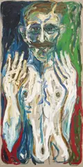 Self Portrait by Billy Childish, 2004, oil on linen, sold Sep 2023