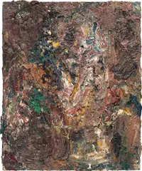 Eugène Leroy, Portrait à la tache verte, 1990, oil on canvas