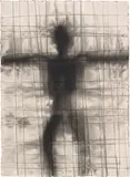Antony Gormley, Fix VI, 2018, carbon and casein on paper