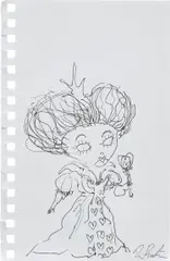 Tim Burton, Study for the Red Queen, 2009, pen on paper