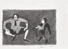 Sara Berman, Crouch Chat Study, 2021, pen on paper