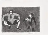 Sara Berman, Crouch Chat Study, 2021, pen on paper