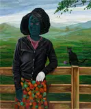 Annan Affotey, Esther, 2022, acrylic and charcoal on linen