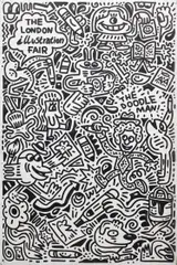 Untitled by Sam Cox, 2015, acrylic paint pen on panel, sold Sep 2023
