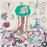 Lee "Scratch" Perry and Peter Harris, Money Tree, 2007, marker, pen, graphite and printed paper collage on paper