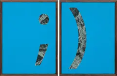 Gabriele de Santis, Refresher, 2014, acrylic on marble, in artist's frame, diptych
