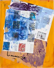 Untitled (JSCO8741) by Josh Smith, 2008, oil, acrylic and paper collage on panel, offered Sep 2023
