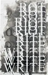 Kendell Geers, Virus (Write/Rite/Riot/Rot), 2015, india ink on paper