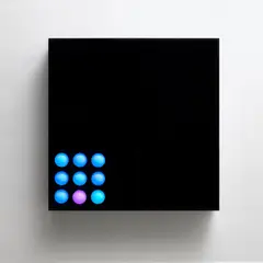 The Death of a Disco Dancer II by Jonathan Monk, 2011, 9 coloured light bulb installation, in artist's frame, offered Sep 2023