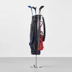 Kathryn Andrews, Underwear Agent, 2009, paint on golf bag and clubs and a chrome-plated steel base with chrome-plated steel golf ball