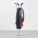 Kathryn Andrews, Underwear Agent, 2009, paint on golf bag and clubs and a chrome-plated steel base with chrome-plated steel golf ball