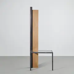 Oscar Tuazon, ISICBD, 2009, steel bars, steel pipe, oak, Plexiglas and silicone