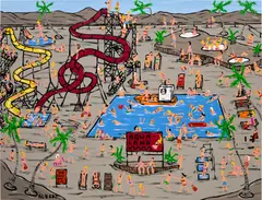 Albert Willem, To the water park!, 2022, acrylic on linen