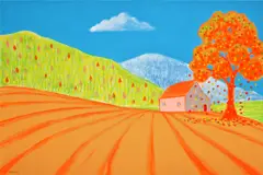 Duncan McCormick, My Autumn Field #3, 2021, acrylic and watercolour on canvas