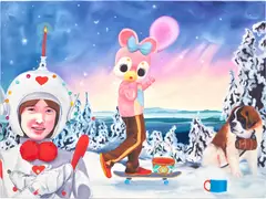 Super Future Kid, Little Pink Rabbit Hood, 2014, oil on canvas