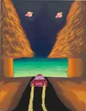 Eliot Greenwald, Night Car (drawing 10), 2020, crayon on paper