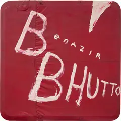 Julian Schnabel, Untitled (Benazir Bhutto), 2008, oil on tarpaulin