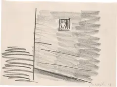 Matthias Weischer, Wand mit Fenster, 2004, graphite on paper