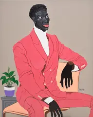 Joseph Adibleku, Pink Suit, 2022, acrylic on canvas