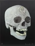 For the Love of God, The Diamond Skull by Damien Hirst, 2007, screenprint with glazes and diamond dust on paper, sold Nov 2023
