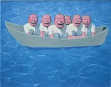 Yue Minjun, Noah's Ark, 2006, lithograph on paper