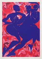 Violet Dance by Tunji Adeniyi-Jones, 2021, vinyl ink on screen print, sold Nov 2023