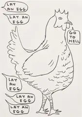 Untitled by David Shrigley, 2018, ink on paper, sold Nov 2023