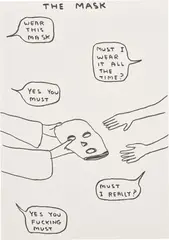 Untitled by David Shrigley, 2018, ink on paper, sold Nov 2023