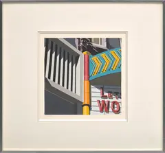 Robert Cottingham, Wo, 1973, gouache on card