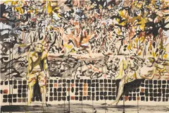 Raffi Kalenderian, The Kalenderian Brothers (Poolside), 2006, oil, watercolour and graphite on paper