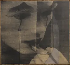 Untitled by David Noonan, 2008, silkscreen on linen collage on linen, in artist's frame, sold Nov 2023