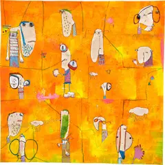 Balcones by Rafa Macarrón, 2018, mixed media on PVC, sold Mar 2022