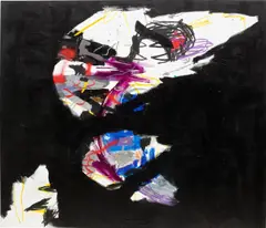 Sylvia (87 Sylvia) by Robert Nava, 2020, acrylic and grease pencil on canvas, sold Mar 2022