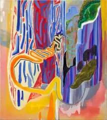 Shara Hughes, Crooked, 2017, acrylic, oil and dye on canvas