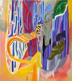 Shara Hughes, Crooked, 2017, acrylic, oil and dye on canvas