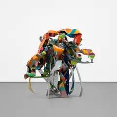 Snatching Bookie Bob by John Chamberlain, 2000, painted and chromium plated steel, sold Mar 2022