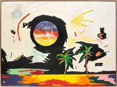 Harold Ancart, Untitled, 2015, oil stick on paper, in artist's frame