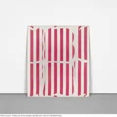 Daniel Buren, Peinture aux formes variables, paint on cotton cloth woven with red and white stripes, alternating and vertical 8.7 cm wide each