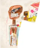 Untitled by Jean-Michel Basquiat, 1984-1985, watercolour, oil stick, crayon and pencil on paper, sold Mar 2022