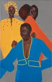 Serge Attukwei Clottey, Glow girl, 2020-2021, oil and duct tape on cork board