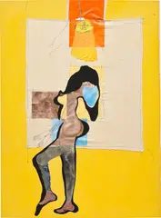 Tschabalala  Self, Chandelier 2, 2017, gouache, pencil, Xerox, paper, plastic, oil, acrylic and Flashe on canvas