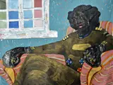 Godwin Champs Namuyimba, Great in You, 2020, acrylic and mixed media on canvas