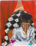 Jerrell Gibbs, 100, Longz, acrylic and oil stick on canvas