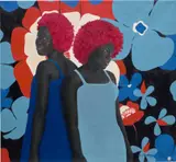 Oluwole Omofemi, Sisters II, 2020, oil and acrylic on canvas