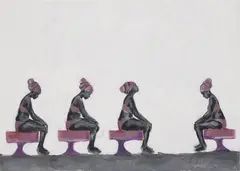 Wangari Mathenge, Supplication in Alabaster, 2019, oil on canvas