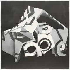 Avery Singer, Prada Mask, 2012, acrylic on board