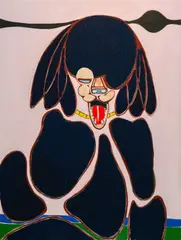 In the Valley by Susumu Kamijo, 2020, Flashe on canvas, sold Mar 2022