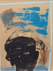 Walter Price, Felt soot 5, 2017, acrylic, pastel and tape on chipboard
