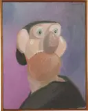 George Condo, The Grocery Man, 1997, oil on canvas, in artist's frame